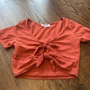 Tie cropped t shirt